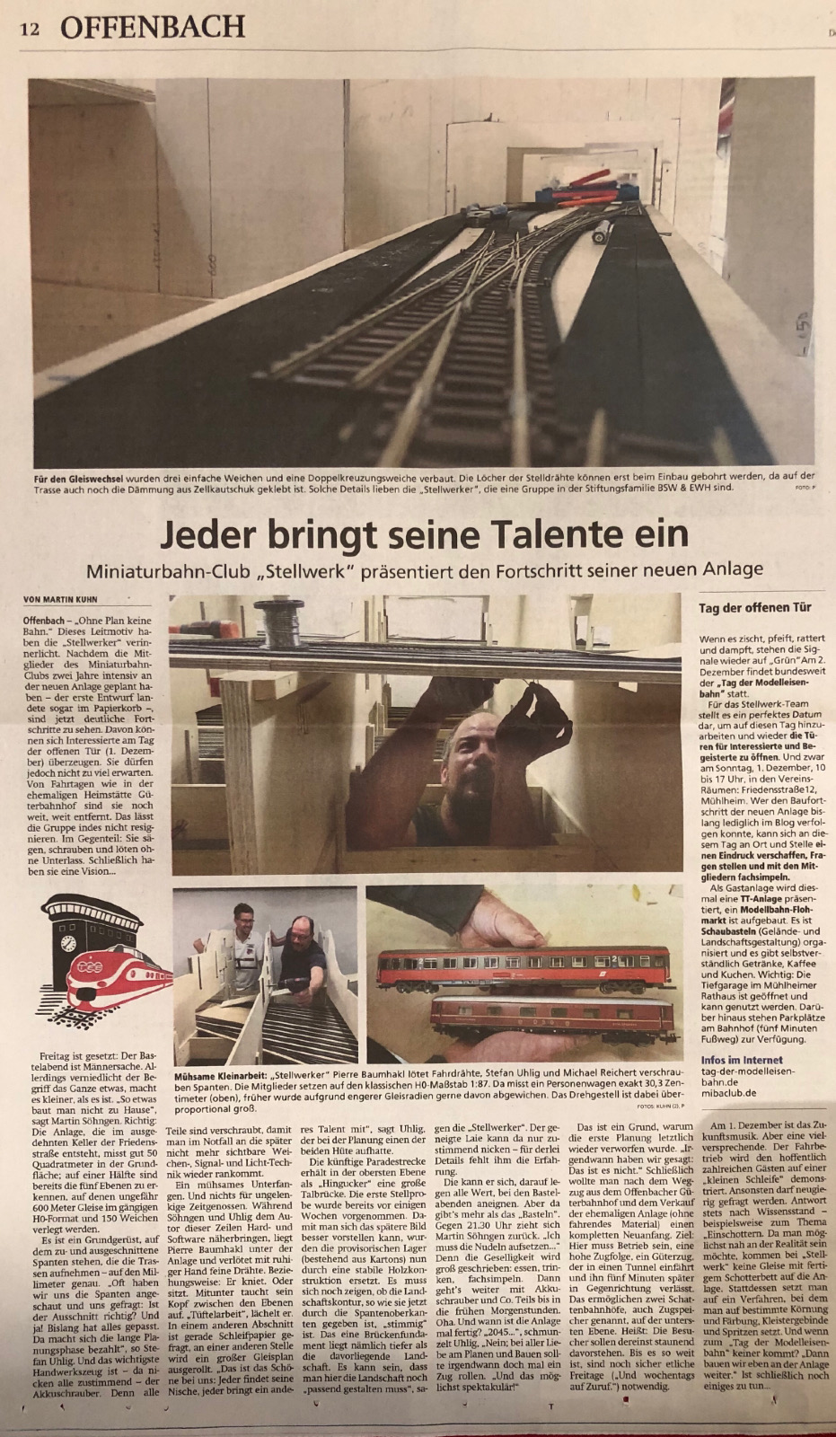 Offenbach Post; vom 28.11.2019; vom Martin Kuhn; Jeder bringt seine Telente ein